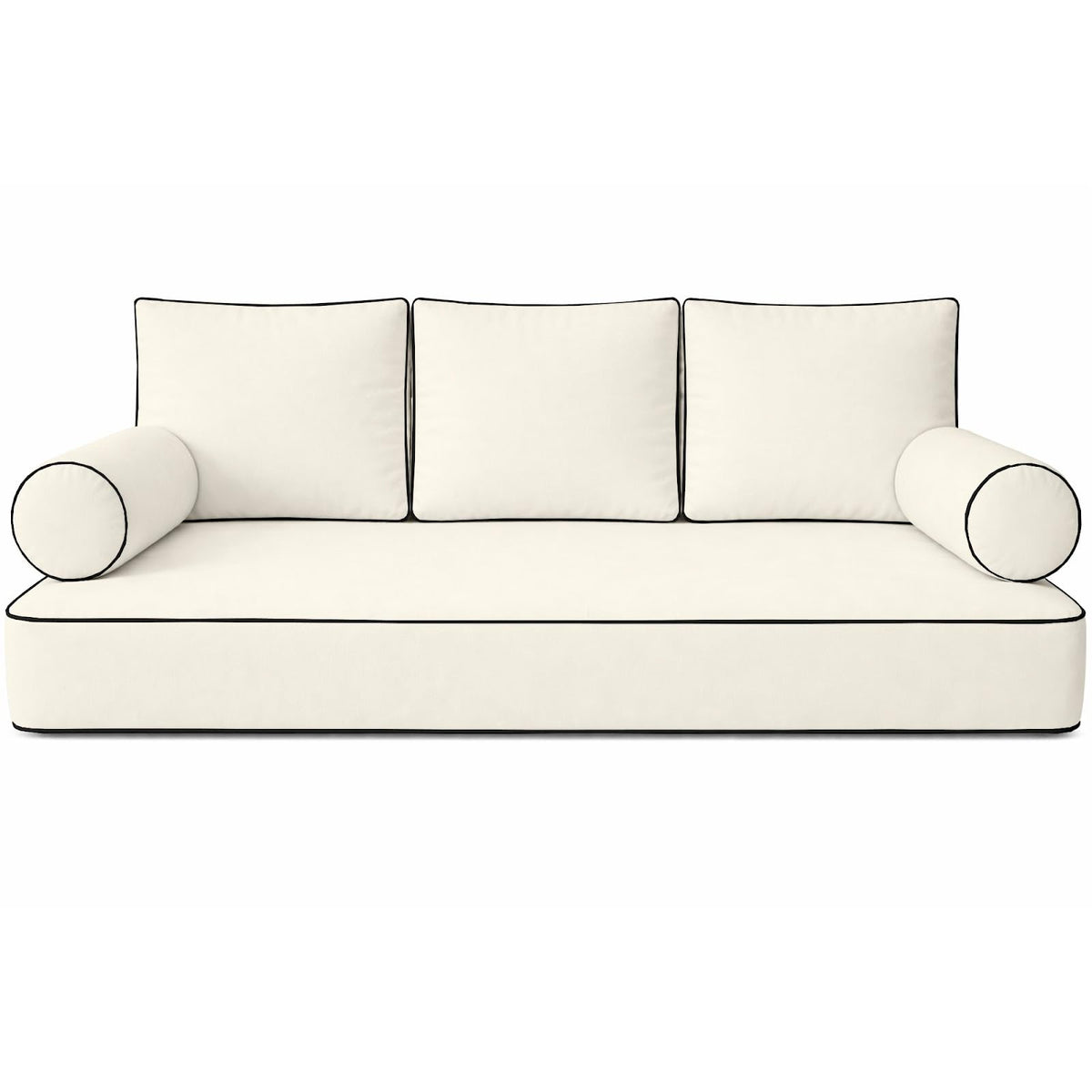 Cottington Lane 6 Piece Outdoor Daybed Cushion Cover Set, Twin Size Fitted 39" x 75" with 6" Deep Fit, Waterproof Indoor Daybed/Porch Swing Bed Mattress & Pillow Bolster Cushion Cover, Taupe
