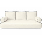 Cottington Lane 5 Piece Outdoor Daybed Cushion Cover Set, Twin Size Fitted 39" x 75" with 6" Deep Fit, Waterproof Indoor Daybed/Porch Swing Bed Mattress & Pillow Bolster Cushion Cover, Light Grey