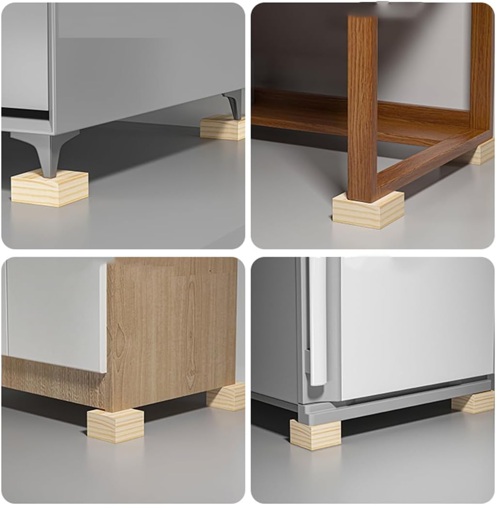 Furniture Risers， 4 Pcs Furniture Risers Wood Table Risers Heavy Duty Bed Raisers Adds 3-20cm Height L Shape Sofa Legs, for Bed Furniture Desk(8cm Increase Height 8cm)