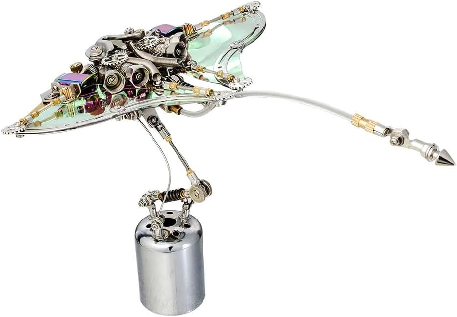 3D Metal Puzzle Blessing Fish Model Kit, 422PCS DIY Assemble Steampunk Mechanical Manta Ray, Creative Handcrafted Metal Art Craft Desktop Display & Decoration for Adults