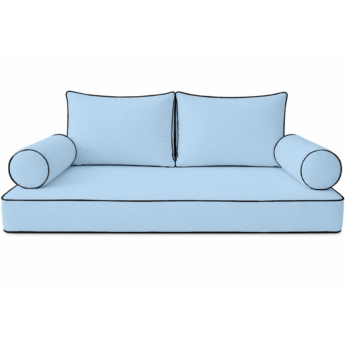Cottington Lane 5 Piece Outdoor Daybed Cushion Cover Set, Twin Size Fitted 39" x 75" with 6" Deep Fit, Waterproof Indoor Daybed/Porch Swing Bed Mattress & Pillow Bolster Cushion Cover, White
