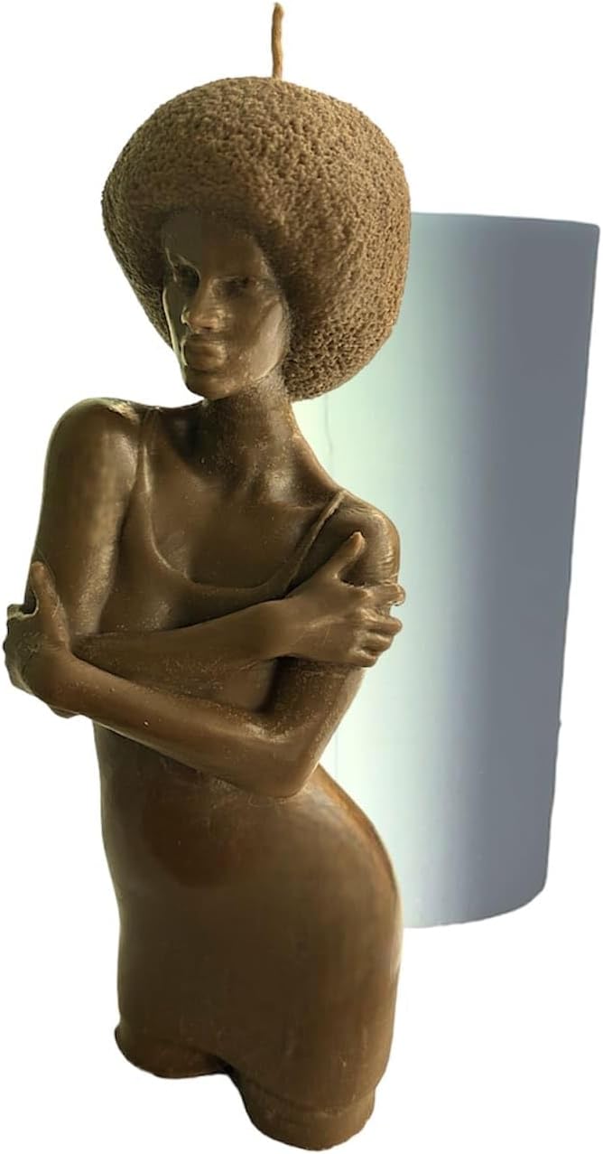 Handmade silicone mold balck lady Goddess African Female mould Afro Women mold Beautiful Black Lady Wax Mold