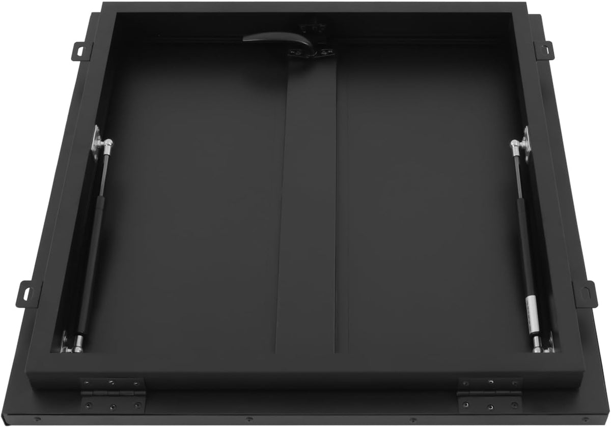 23.6" L X 23.6" W Aluminum Roof Access Hatch, Roof Security Door, Rooftop Hatch Cover Plate for Wellhead Lid, Cellar Cover (Black-23.6inch)