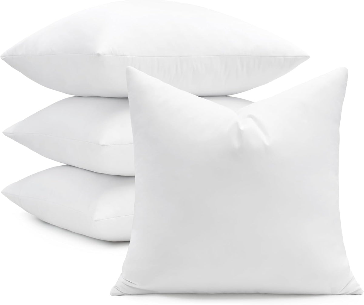 puredown® 24x24 Feather Down Pillow Inserts, Set of 4 Throw Pillow Inserts for Decorative Throw Pillow, Bed, Couch and Home Decor