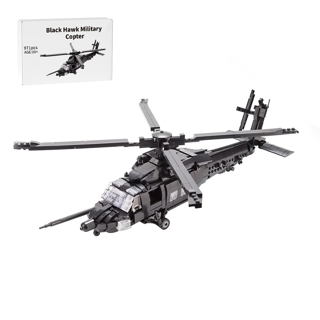 Helicopter Building Kit, MH-60R Seahawk Military Helicopter Model Toy Sets, Creative MOC Building Blocks for Adults (1252PCS)