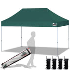 Eurmax USA 10x10ft Pop Up Canopy,Commercial Instant Tent for Outdoor Events,Patented No-Tip Rolling Storage Bag with 4 Sandbags,UV & Water Resistant,Heavy Duty Portable Shelter Gazebo,White