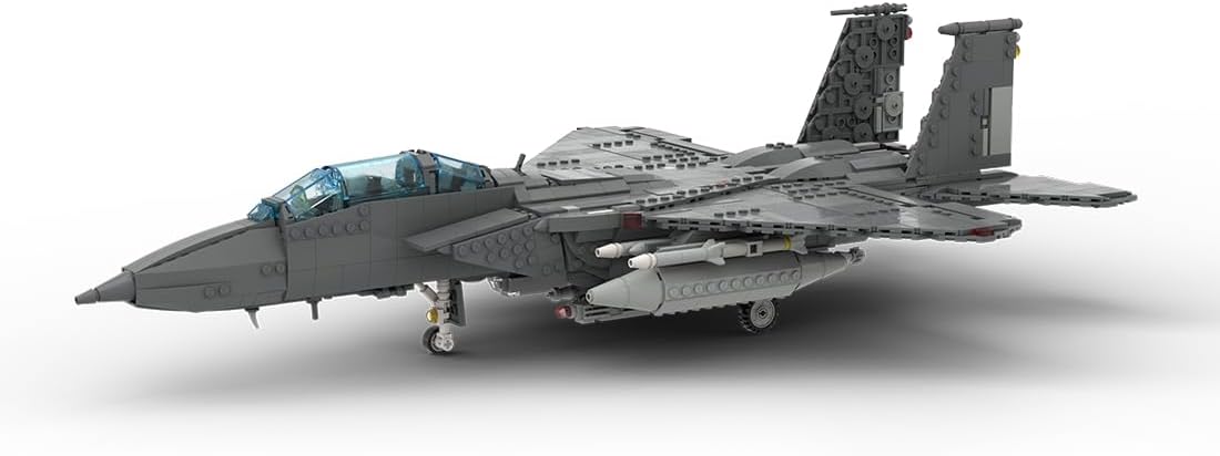 Military Fighter Series Model Block Set, MOC F-15 E 1/34 Scale (v2) Active US Military Fighter Building Blocks Set (1892PCS), 39R294KPW38616V