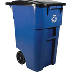 Rubbermaid Commercial Products Brute Rollout Trash Can, Gray, 65-Gallon