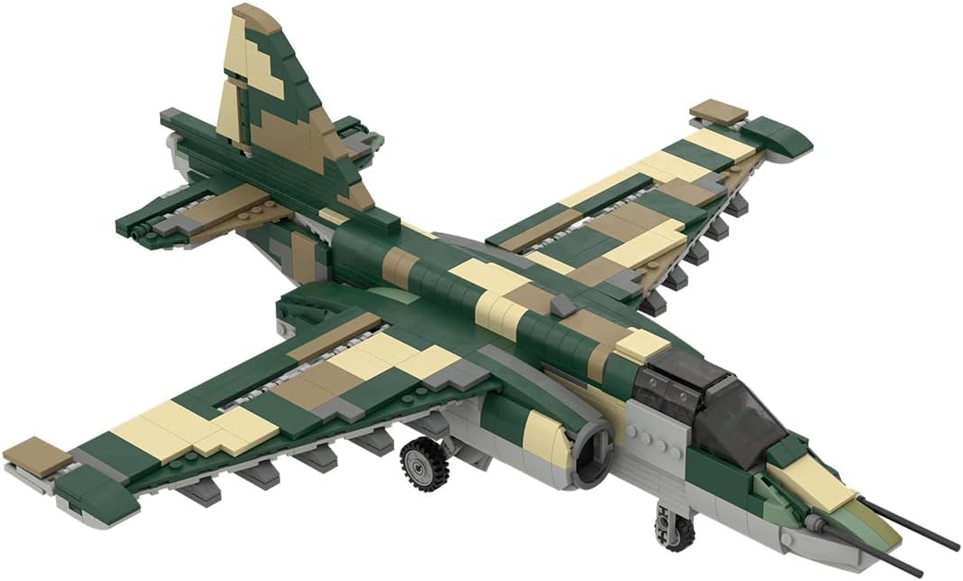 Military Fighter Series Model Block Set, Sukhoi Su-25 Aircraft Model MOC Building Blocks Set, Creative Construction Toy for Adults (900PCS), 93313398611ULADYWV