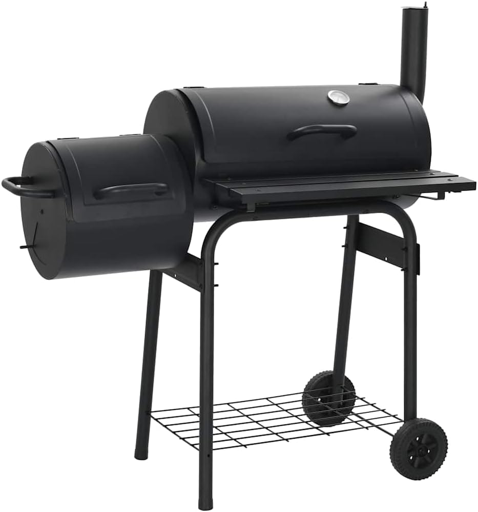 Steel BBQ Smoker Grill with Thermometer