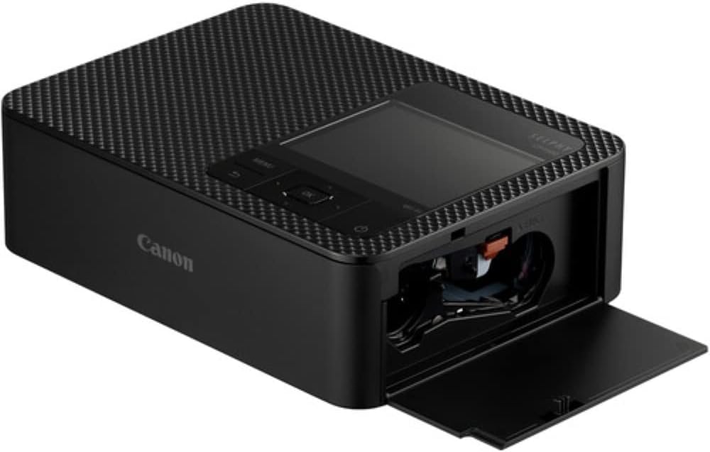 Canon SELPHY CP1500 Compact Photo Printer | Black with KP-108IN Color Ink and Paper Set (2 Items)