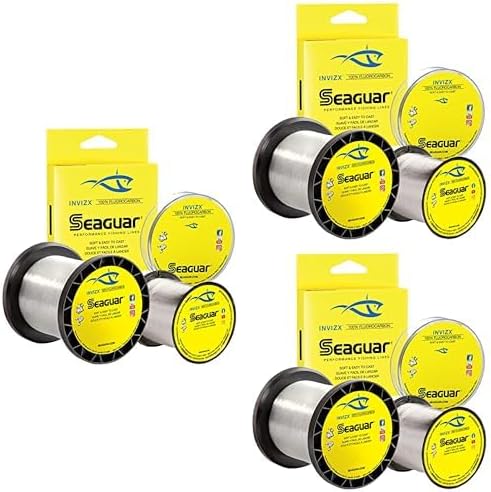 Seaguar InvizX Multi-Species Fishing Line for Casting, Live Bait, Freshwater, 100% Fluorocarbon, Clear, Multiple Sizes