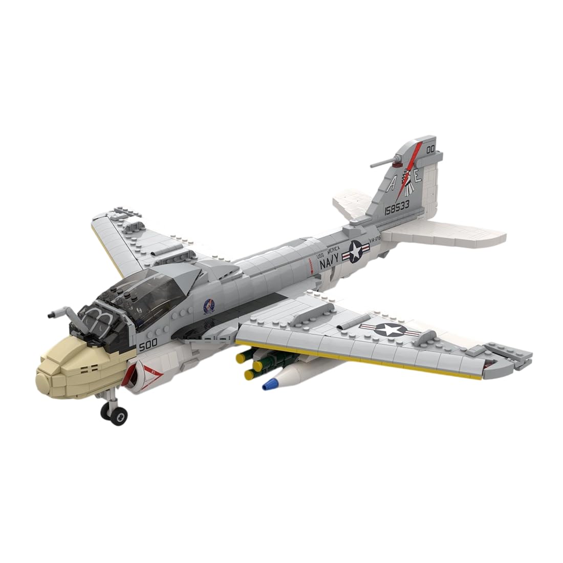 S-2 Fighter Jet Building Blocks Model, 1757PCS 1/35 Scale MOC Creative Plane Military Aircraft Model Display Set, Collectible Gifts Set for Adults