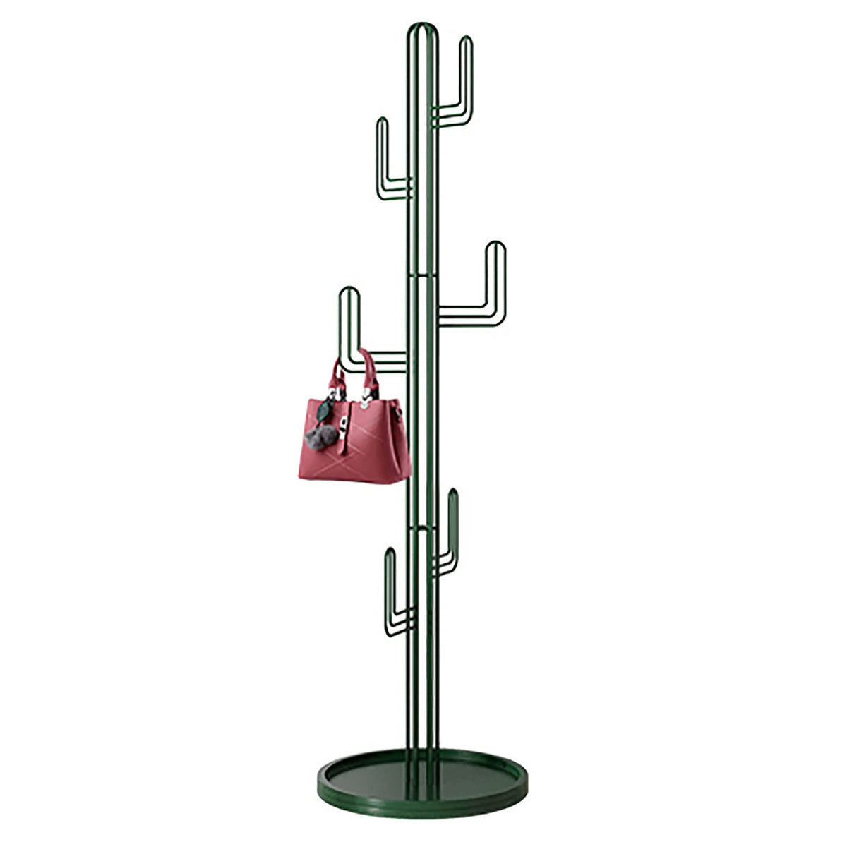 QQXX Premium Coat Rack Freestanding,Creative Cactus Coat Rack Stand with Hooks for Hallway Bedroom Office,Modern Metal Floor Standing Coat Rack for Clothes Hat Bags(15.7 x 70.9 in, Green)