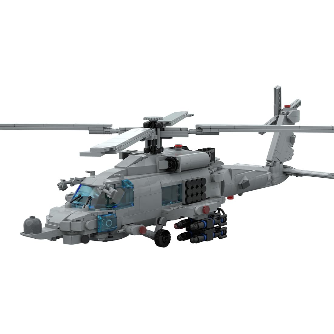 Helicopter Building Kit, MH-60R Seahawk Military Helicopter Model Toy Sets, Creative MOC Building Blocks for Adults (1252PCS)