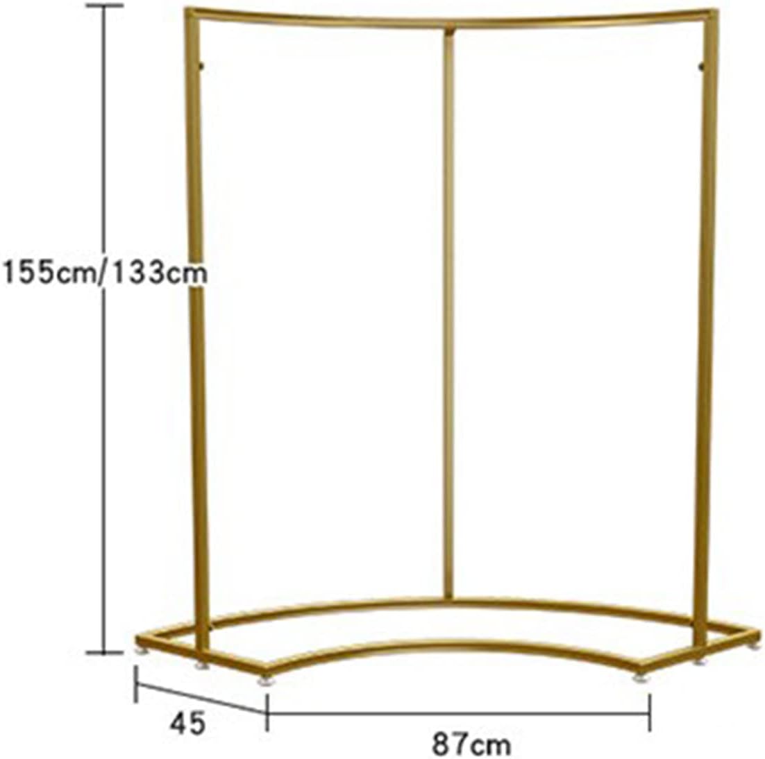 Floorstanding Coat Rack, Minimalism Metal Clothes Hanging Rail, Half Round Single-Pole Clothing Storage Display Rack, for Clothes Store, Gold(Size:87 * 45 * 133CM,Color:Gold)