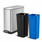 Home Zone Living 13 Gallon Kitchen Trash Can with Dual Compartments