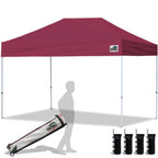 Eurmax USA 10x10ft Pop Up Canopy,Commercial Instant Tent for Outdoor Events,Patented No-Tip Rolling Storage Bag with 4 Sandbags,UV & Water Resistant,Heavy Duty Portable Shelter Gazebo,White