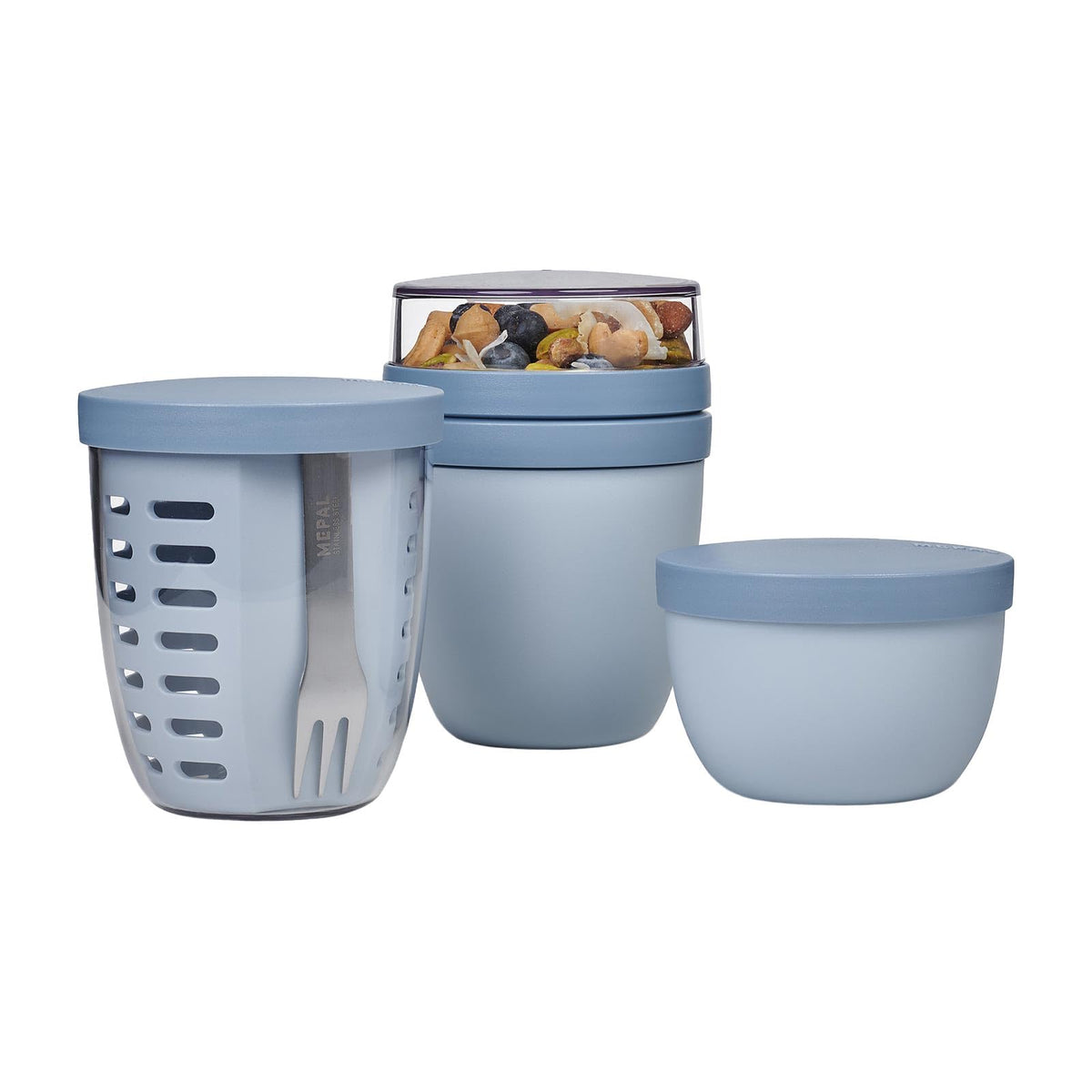 Mepal - Promotion Set Pots Ellipse 3 Pieces - Lunch Pot 500 + 200 ml, Fruitpot 600 ml, Snack Pot 350 ml - Food Container, Yoghurt Cup, To Go Mug - Suitable for Dishwasher - Nordic Black
