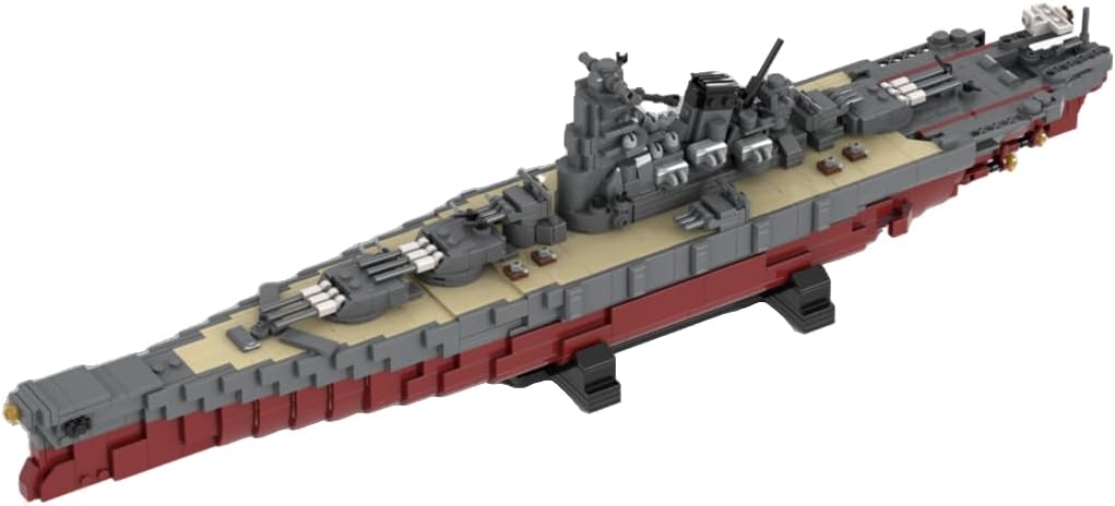Musashi Battleship Military Building Blocks Set, Collectible Japanese Navy Battleship Model to Build and Display, Gift Ideal for Military Enthusiasts, G-60429-7 (1508PCS)