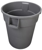 Amazon Basics Heavy Duty Sturdy Round Trash Can, 32 Gallon, Grey, Pack of 2