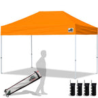 Eurmax USA 10x10ft Pop Up Canopy,Commercial Instant Tent for Outdoor Events,Patented No-Tip Rolling Storage Bag with 4 Sandbags,UV & Water Resistant,Heavy Duty Portable Shelter Gazebo,White