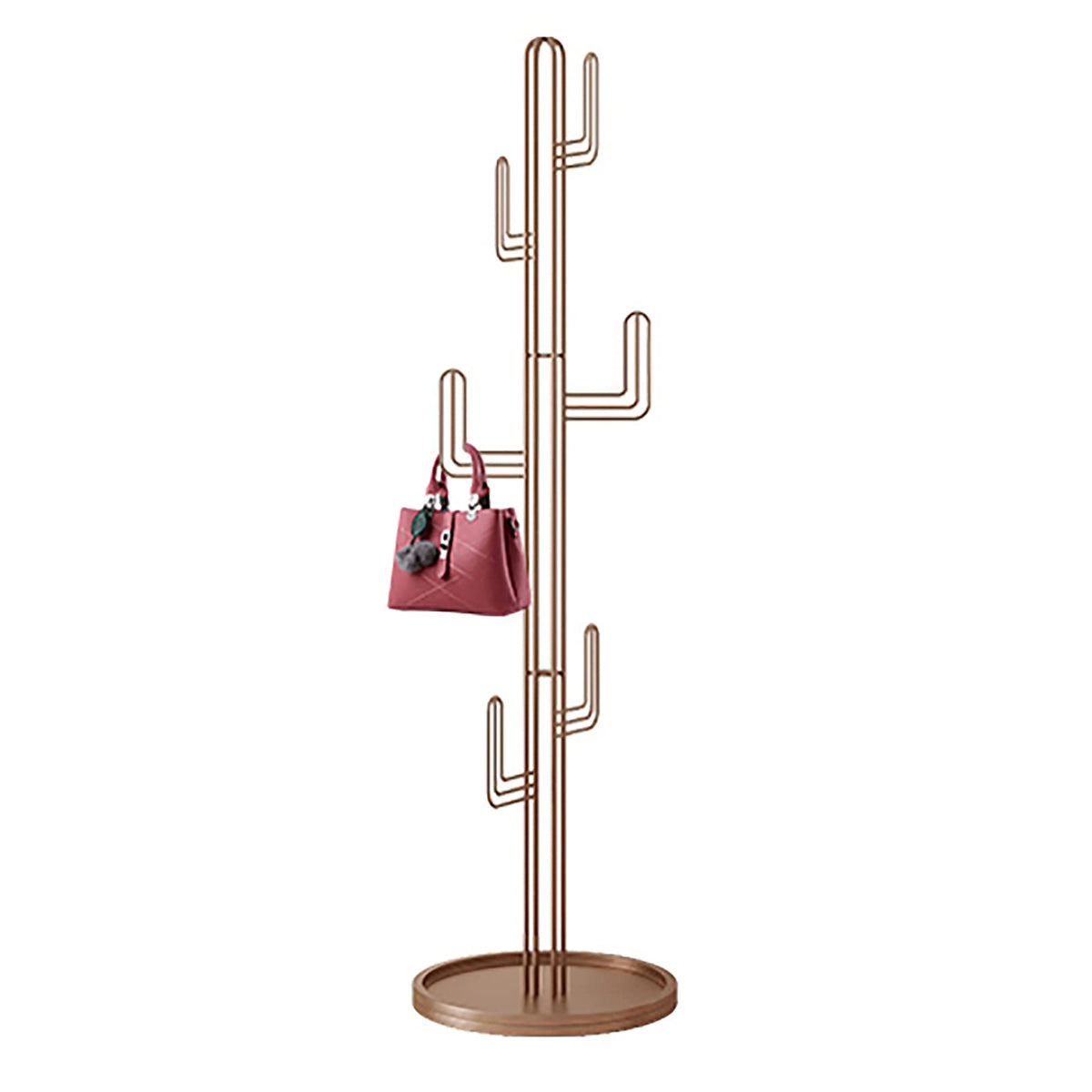 QQXX Premium Coat Rack Freestanding,Creative Cactus Coat Rack Stand with Hooks for Hallway Bedroom Office,Modern Metal Floor Standing Coat Rack for Clothes Hat Bags(15.7 x 70.9 in, Green)