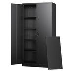 Letaya White Storage Cabinet with Adjustable Shelves-Metal Home Kitchen Pantry Cabinets with Doors,Organization Locker for Cupboard/Bedroom/Dining/Living/Bathroom/Office/Garage Room
