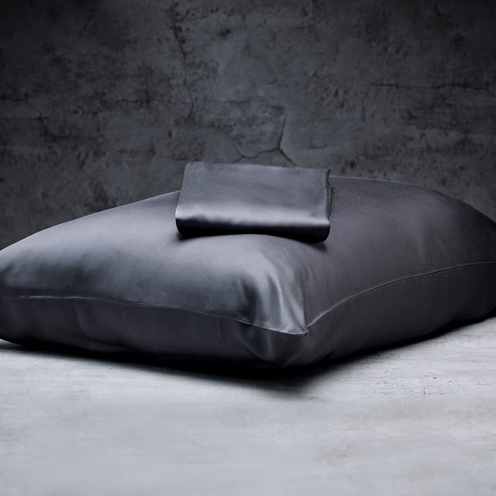 LUXOME Luxury Sheet Set | 100% Rayon (Viscose) from Bamboo | Queen Size - Charcoal | Deep Pockets | 4-Piece Set (Fitted, Flat, 2 Pillowcases)