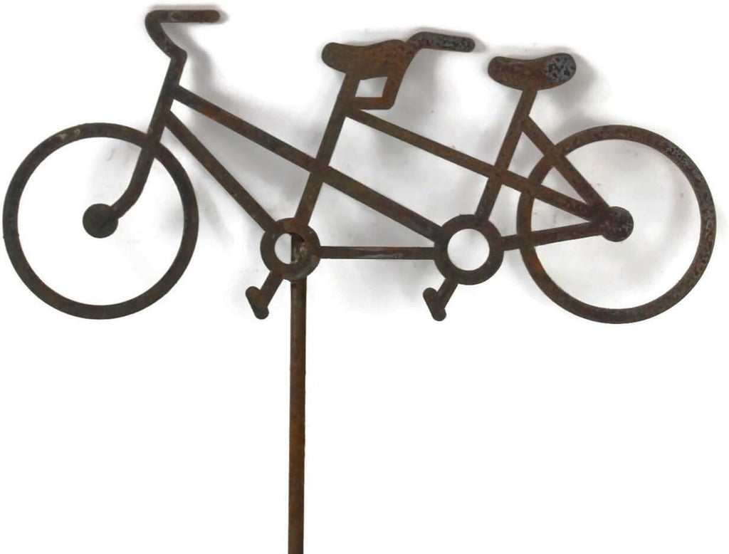 Hobby and Leisure Style Rustic or Powder Coated Metal Garden Stake or Stand (CUSTOM Medium Camper 23" Tall Including Stake, Spring Green)