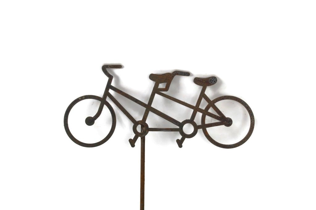Hobby and Leisure Style Rustic or Powder Coated Metal Garden Stake or Stand (CUSTOM Medium Camper 23" Tall Including Stake, Spring Green)