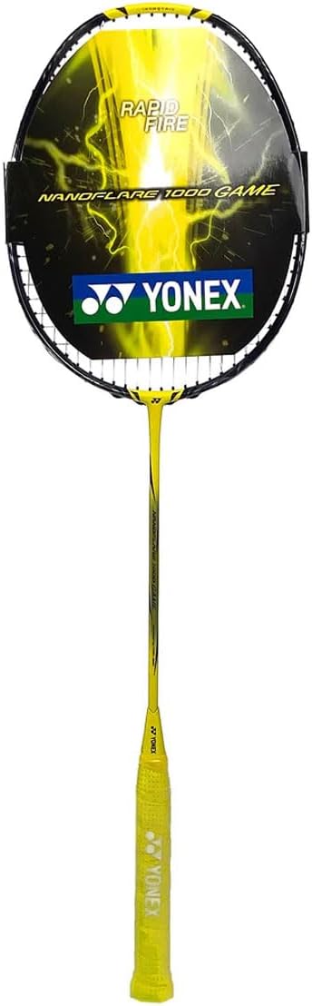 YONEX Badminton Racquet NanoFlare 1000 Game (Strung) Lightning Yellow 4U (83g Avg) G5 Flex Medium