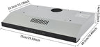 30inch Under Cabinet Range Hood, 900CFM Ducted/Ductless Stainless Steel Kitchen Vent Hood with 3-Speed Gesture Sensing&Touch Control, 2 LED Lights Time Setting Baffle Filters for Kitchens Restaurants