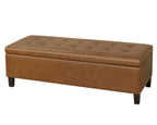 Joveco 51 Inch Storage Bench,Leather Tufted Storage Ottoman with Legs