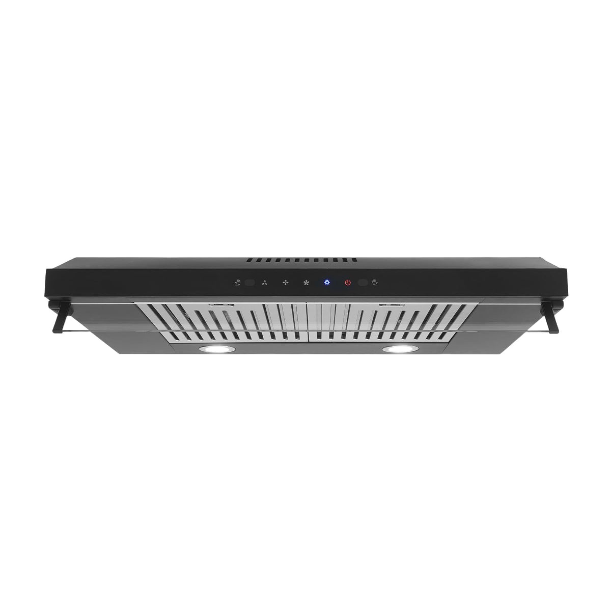 30 Inch Range Hood Under Cabinet, Cold-rolled Steel Plate Kitchen Range Hood with 3 Speeds Exhaust Fan, with LED Lights 2 Pcs Baffle Filters, Silver