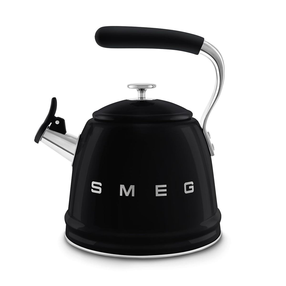 SMEG Stovetop Whistling Kettle – 50s Retro Style, 2.3 Liter (10 Cup / 2.4 Quart) Stainless Steel Tea Kettle with Iconic Design & Whistle – Premium Kitchen Statement Piece-Cream