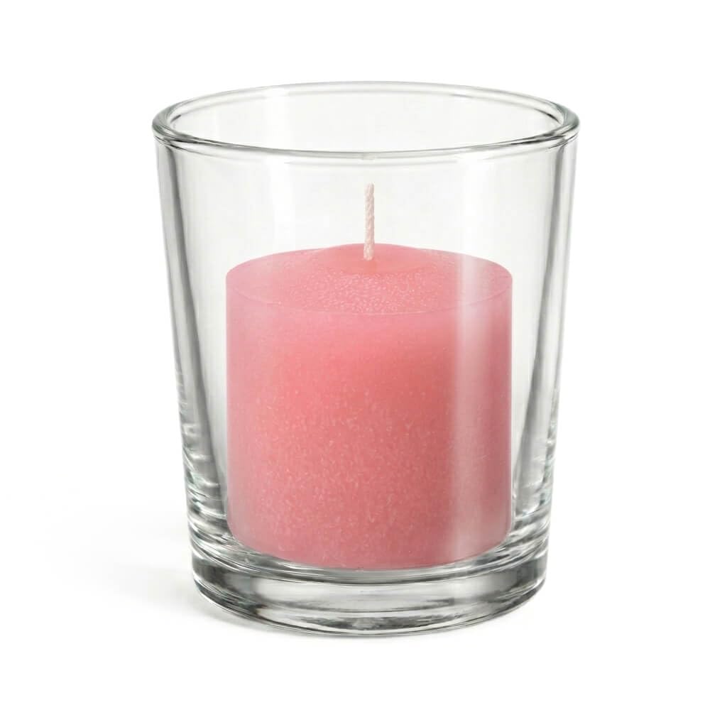 Set of 144 Richland Votive Candles Purple Unscented and 144 Clear Glass Eastland Votive Holders