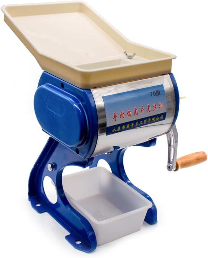 Commercial Manual Meat Slicer - Stainless Steel Meat Grinder, Hand-Cranked Beef Mincer Chopper Shredder Thickness 2/2.5/3/3.5/5/7MM (2.5MM)