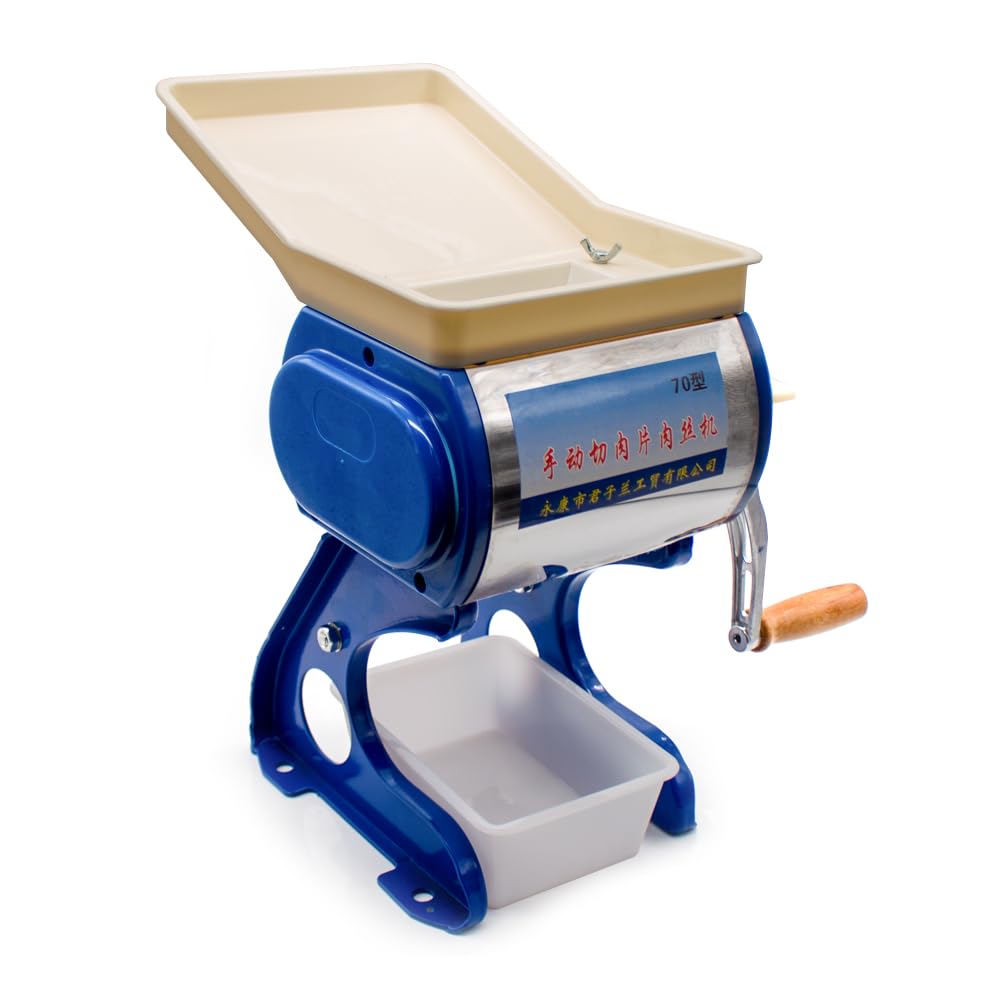 Commercial Manual Meat Slicer - Stainless Steel Meat Grinder, Hand-Cranked Beef Mincer Chopper Shredder Thickness 2/2.5/3/3.5/5/7MM (2.5MM)