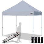 Eurmax USA 10x10ft Pop Up Canopy,Commercial Instant Tent for Outdoor Events,Patented No-Tip Rolling Storage Bag with 4 Sandbags,UV & Water Resistant,Heavy Duty Portable Shelter Gazebo,White