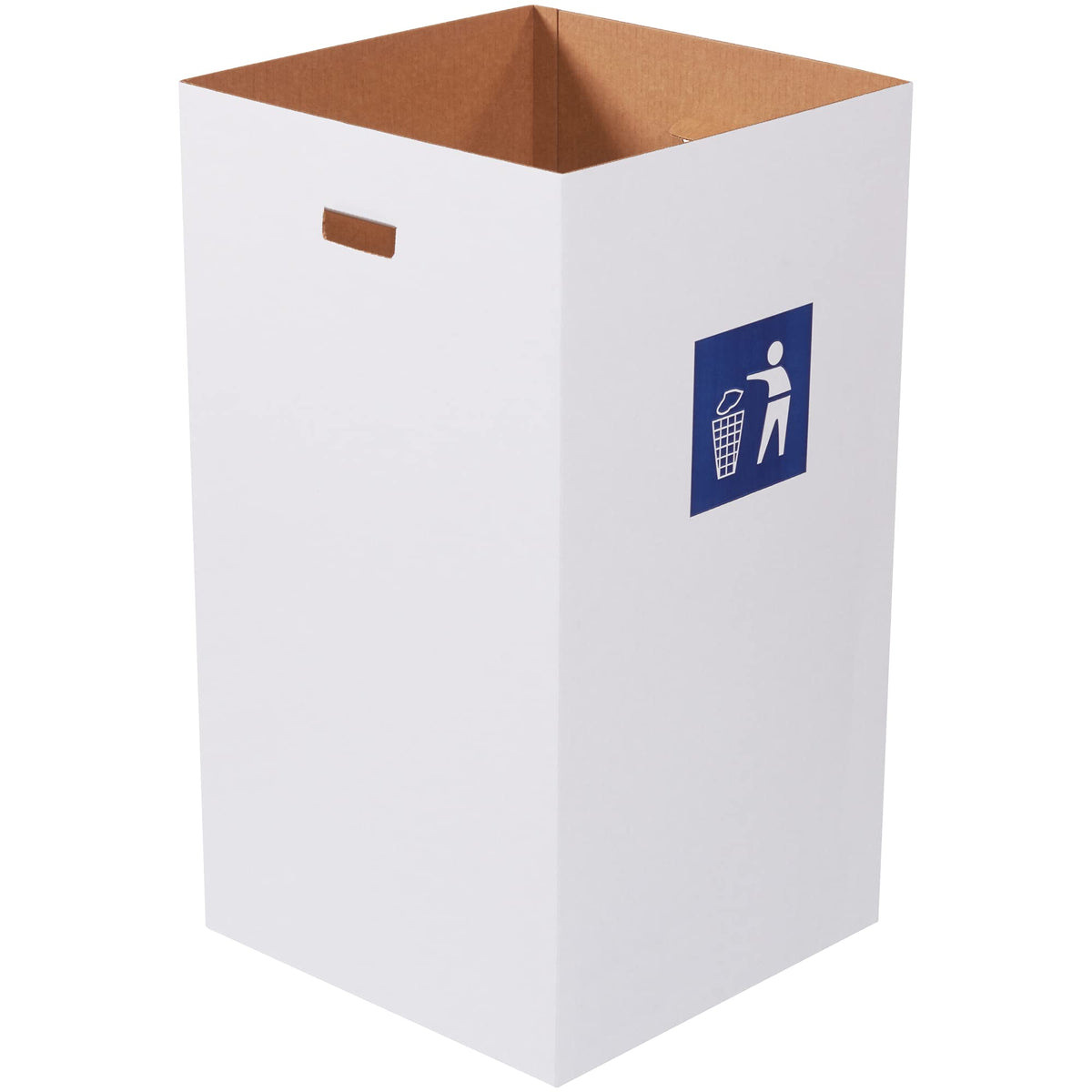 Box USA 50 Gallon 18 L x 18 W x 36 H 10-Pack Cardboard Trash Cans and Recycling Bins, Reusable or Disposable Pop Up Garbage Boxes