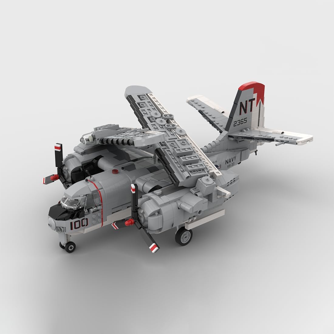 S-2 Fighter Jet Building Blocks Model, 1757PCS 1/35 Scale MOC Creative Plane Military Aircraft Model Display Set, Collectible Gifts Set for Adults