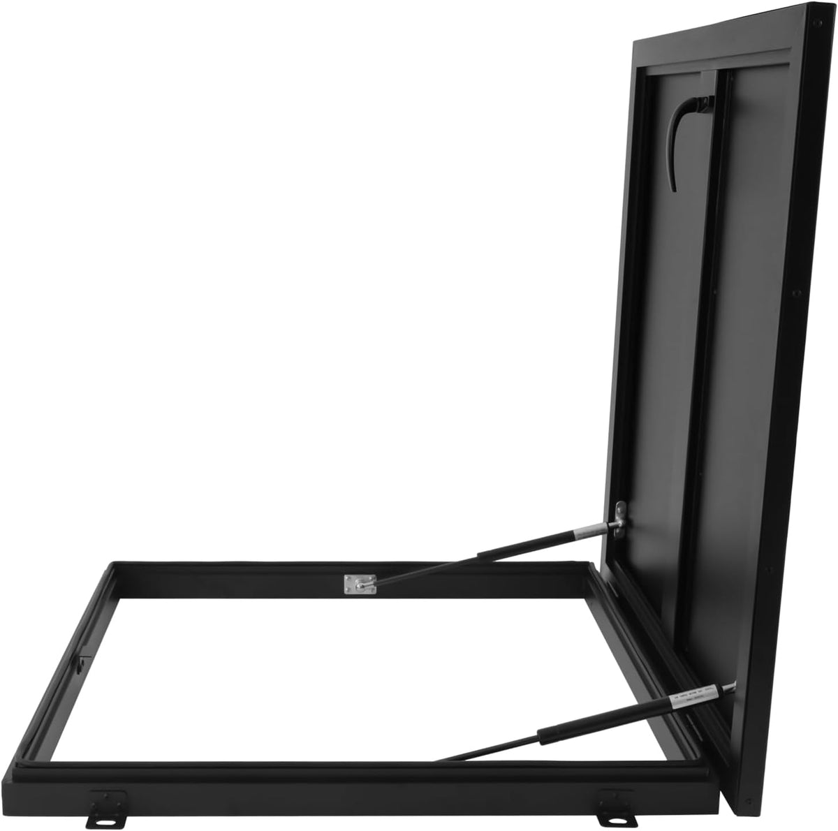 27.5" L X 27.5" W Aluminum Roof Access Hatch, Roof Security Door, Rooftop Hatch Cover Plate for Wellhead Lid, Cellar Cover (Black-27.5inch)