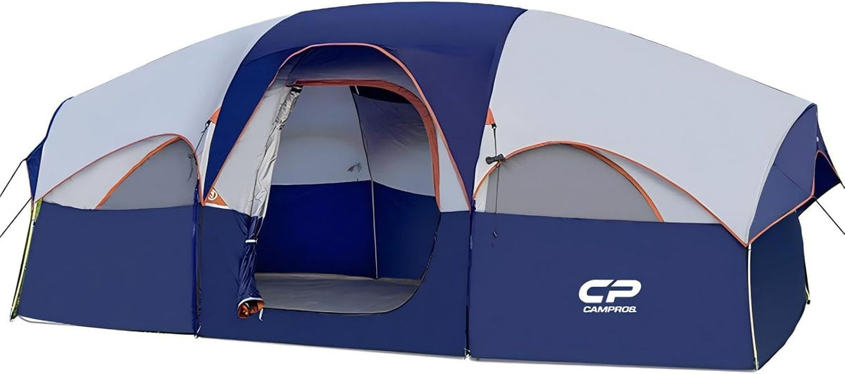 CAMPROS CP 8 Person Camping Tent, Room Divider, Rainfly, Weather Resistant