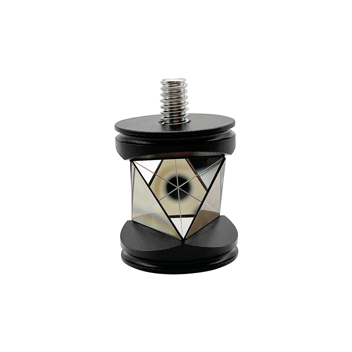 GRZ101 Mini 360 Degree Reflective Survey Prism for Leica Total Station 3cm Mini Prism with 1/4 Thread, 5 Arcsec Accuracy +30mm Constant Copper Silver Coated Survey Reflector (Copper + Silver Mixed)