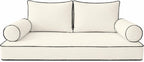 Cottington Lane 5 Piece Outdoor Daybed Cushion Cover Set, Twin Size Fitted 39" x 75" with 6" Deep Fit, Waterproof Indoor Daybed/Porch Swing Bed Mattress & Pillow Bolster Cushion Cover, Light Grey