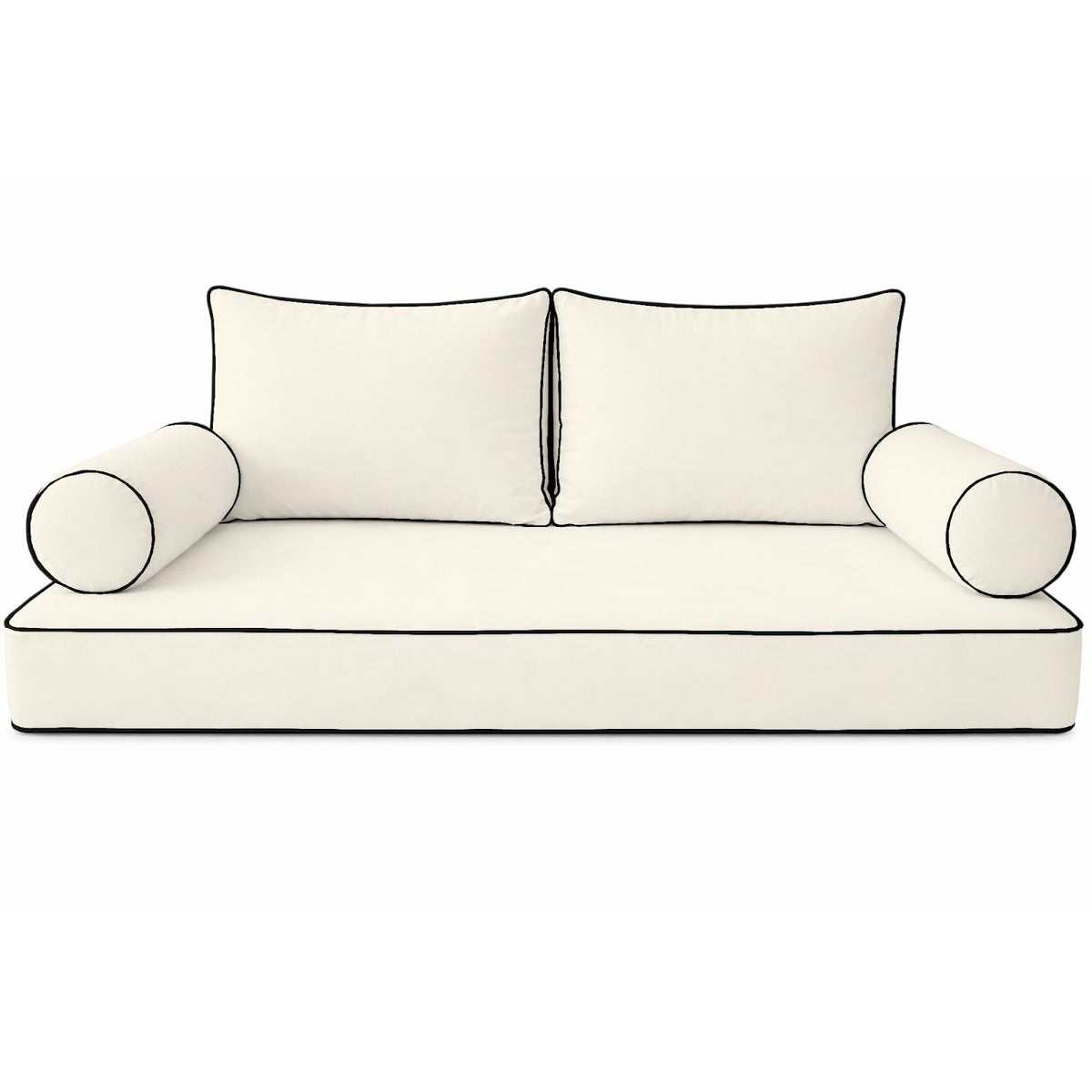 Cottington Lane 6 Piece Outdoor Daybed Cushion Cover Set, Twin Size Fitted 39" x 75" with 6" Deep Fit, Waterproof Indoor Daybed/Porch Swing Bed Mattress & Pillow Bolster Cushion Cover, Taupe