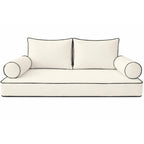 Cottington Lane 5 Piece Outdoor Daybed Cushion Cover Set, Twin Size Fitted 39" x 75" with 6" Deep Fit, Waterproof Indoor Daybed/Porch Swing Bed Mattress & Pillow Bolster Cushion Cover, Light Grey