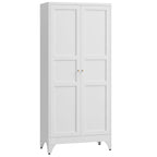 Letaya White Storage Cabinet with Adjustable Shelves-Metal Home Kitchen Pantry Cabinets with Doors,Organization Locker for Cupboard/Bedroom/Dining/Living/Bathroom/Office/Garage Room