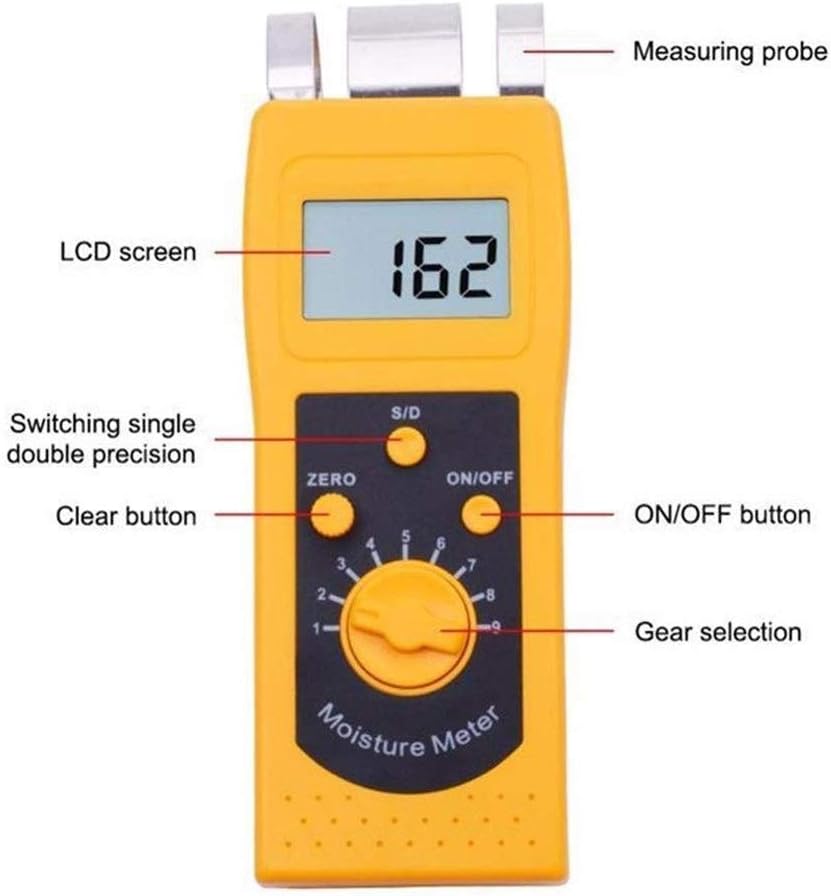 Paper Moisture Meter Tester Detector Paper Moisture Content Analyzer with Measuring Range 0.00 to 2.00%(d) 0.0 to 98.0%(s)